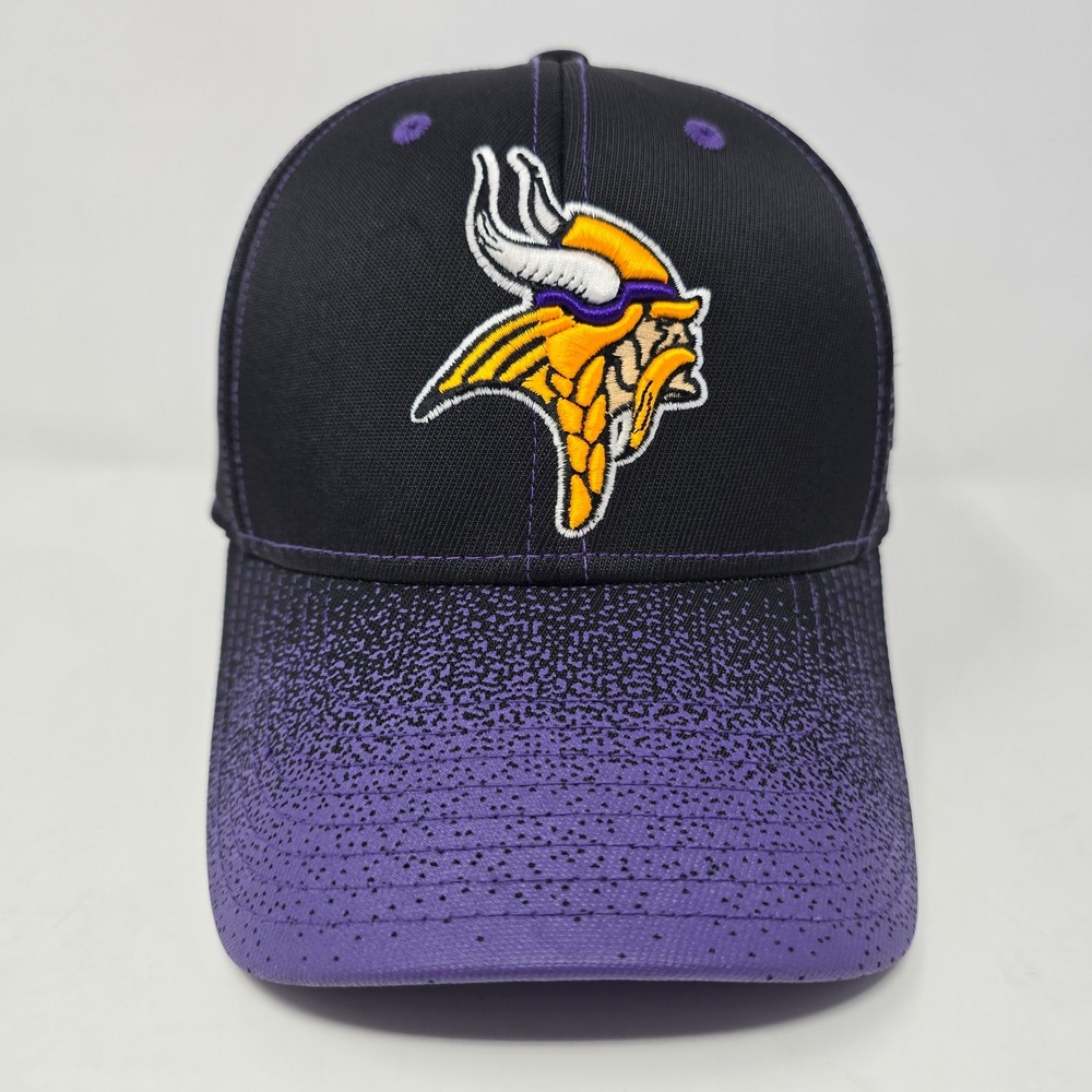 Reebok Minnesota Vikings NFL Onfield Hat Black Purple Gradient Stretch Fit S/M